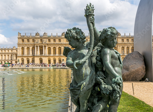 Monument in the courtyard of Versailles, Paris