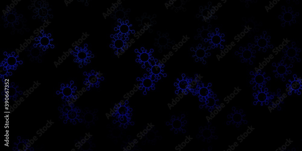 Dark blue, green vector texture with disease symbols. Dark blue, green vector texture with disease symbols.