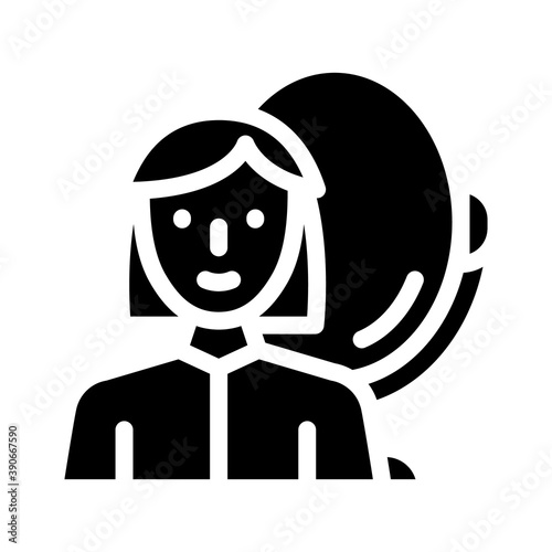 visagiste woman job glyph icon vector illustration