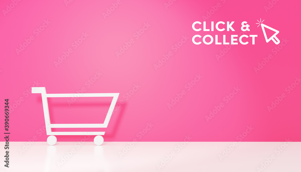 Click and Collect concept. click and collect online ordering