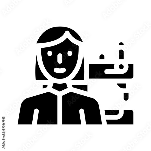 seamstress woman job glyph icon vector illustration