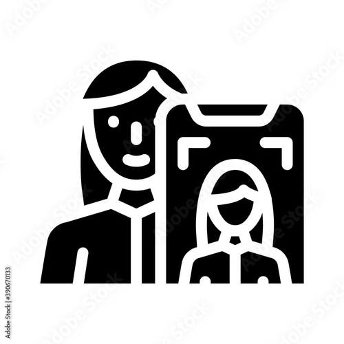 blogger woman job glyph icon vector illustration