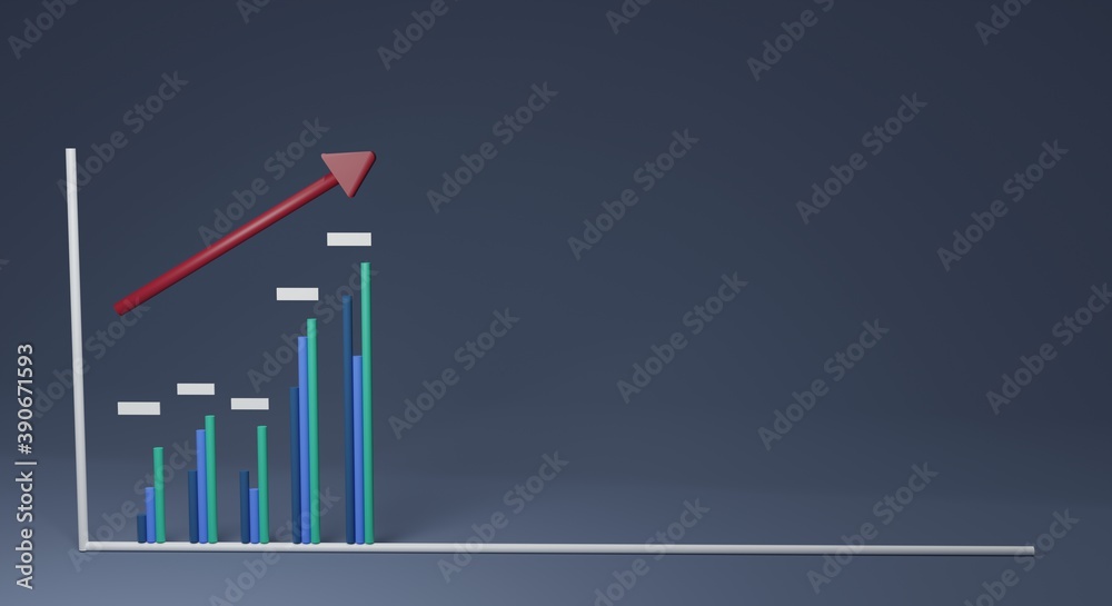 business graph and arrow business graph and arrow