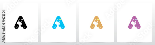 Child Reaching Star Letter Logo Design A