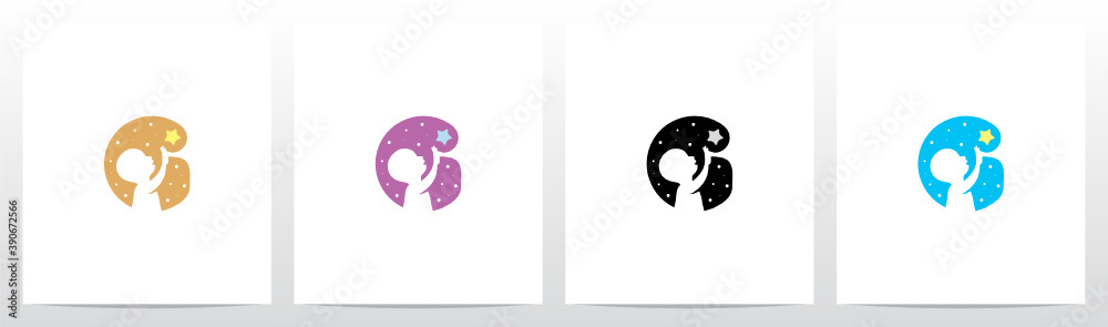 Child Reaching Star Letter Logo Design G Child Reaching Star Letter Logo Design G