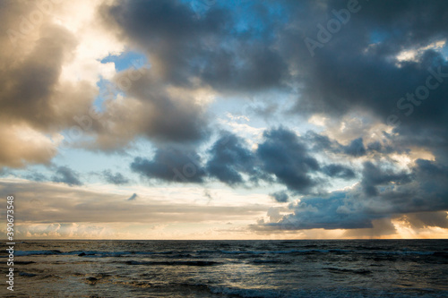 beautiful sunset clouds over Pacific Ocean,Kauai,Hawaii photo