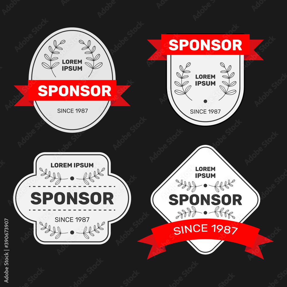 Obraz premium Creative sponsoring badges collection. - Vector.