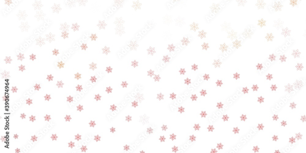 Light orange vector doodle pattern with flowers.