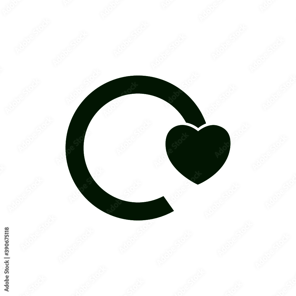 Heart shape symbol, Recycle logo isolated on white background Heart shape symbol, Recycle logo isolated on white background