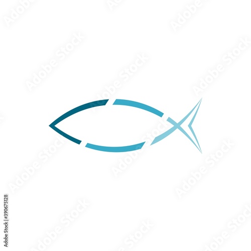 Fish simple icon isolated on white background
