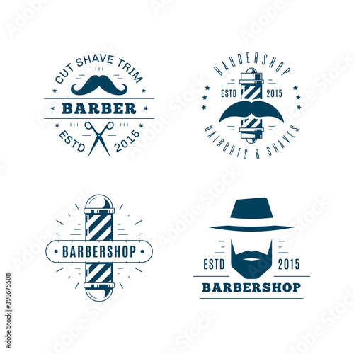 Barbershop simple minimalist logo design on white background