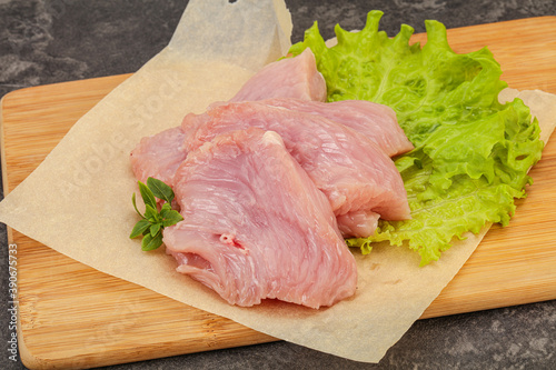 Raw turkey breast steak for cooking