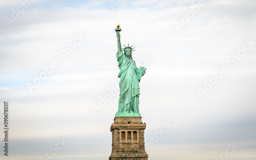 Low Angle View of Statue of Liberty Enlightening the World. Manhattan, New York City, USA