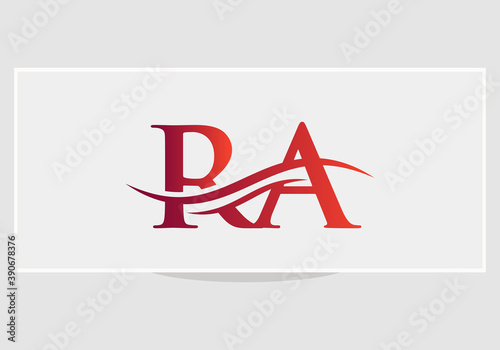 RA logo design. RA Modern creative unique elegant minimal. RA initial based letter icon logo. photo