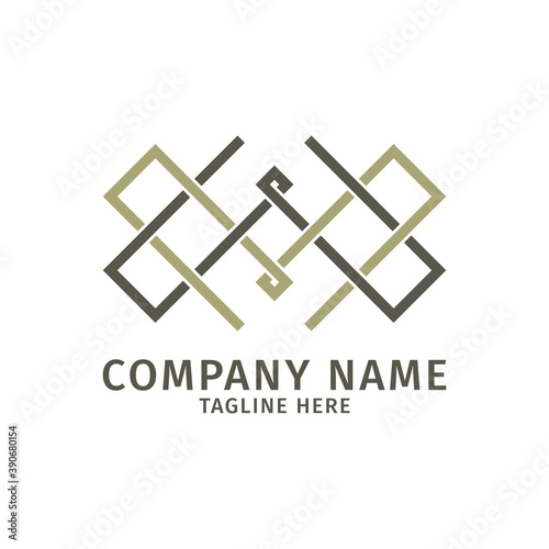 flower knit monogram abstract minimalist luxury logo tempate