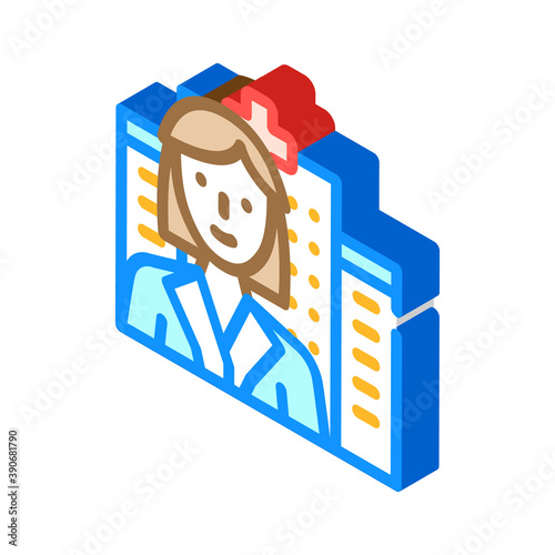 doctor woman job isometric icon vector illustration