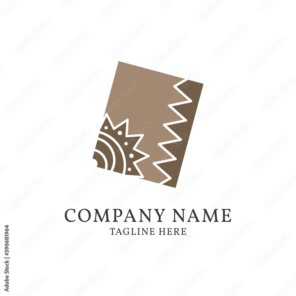 classic old style rustic wood logo template
