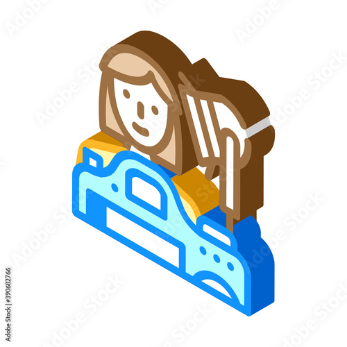 photographer woman job isometric icon vector illustration