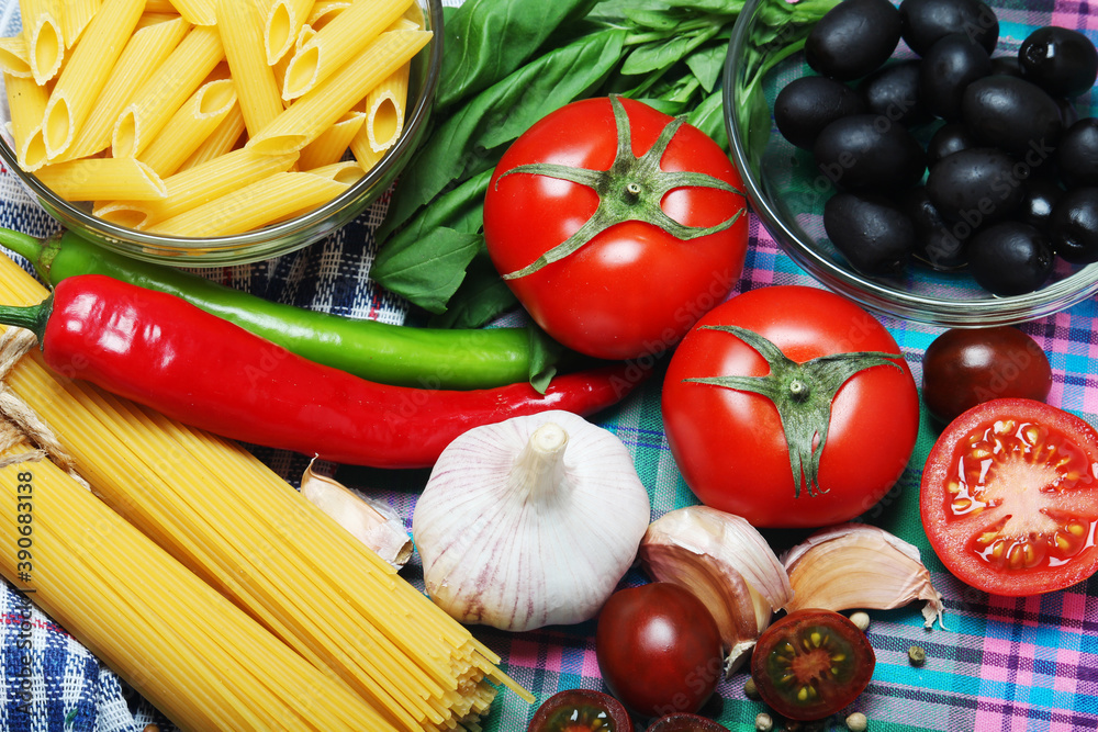 Ingredients for traditional Italian pasta Ingredients for traditional Italian pasta