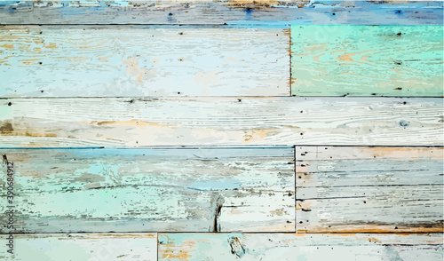 Reclaimed wood surface with aged boards lined up. Wooden planks on a wall or floor with grain and texture vintage wood background.