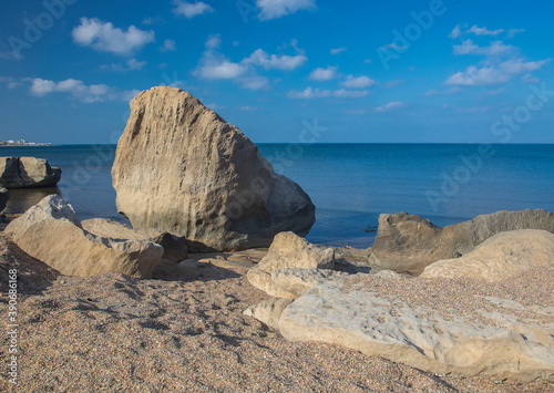 Boulders of rocks lying on ...