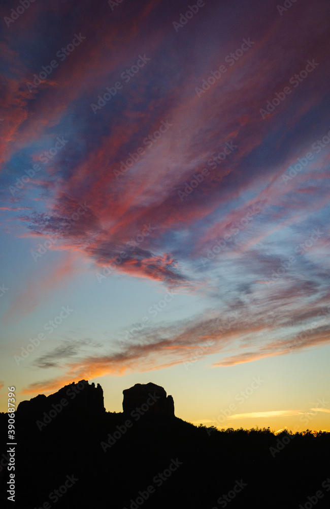 Backlit Buttes at Sunrise, Sedona, Arizona
