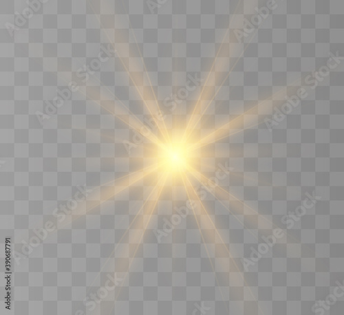 Glow light effect. Star burst with sparkles. 