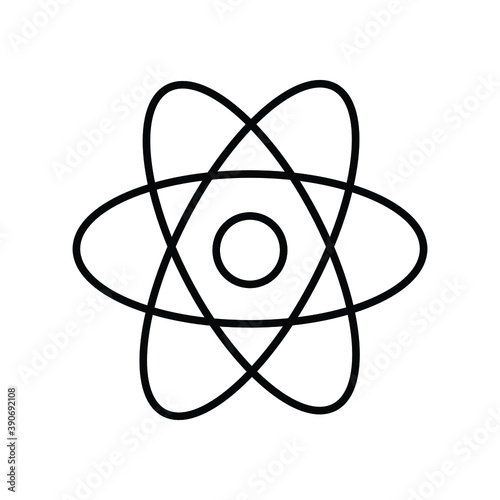 Atom Nuclear Science Symbol line icon