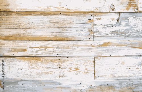 Reclaimed wood surface with aged boards lined up. Wooden planks on a wall or floor with grain and texture vintage wood background.