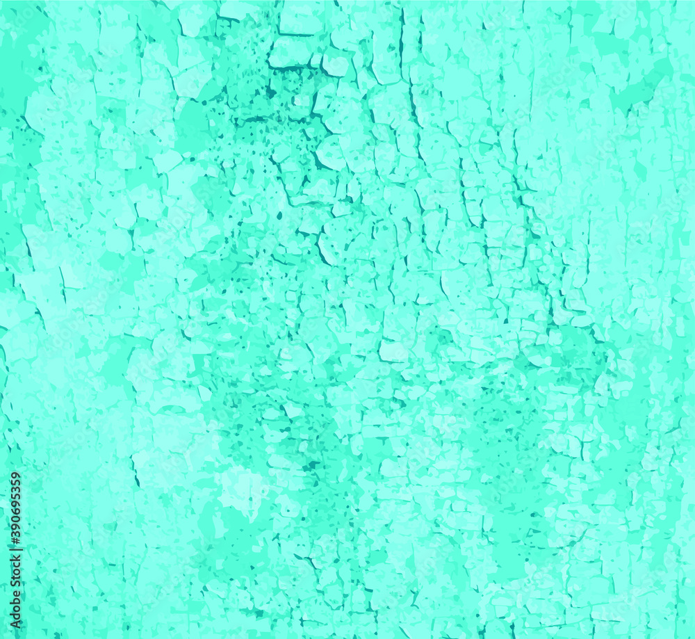 Fototapeta premium Cracked painted blue teal board with texture and grunge finish