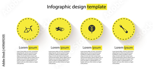 Set Bicycle frame, shoes, and Screwdriver. Business infographic template. Vector illustration