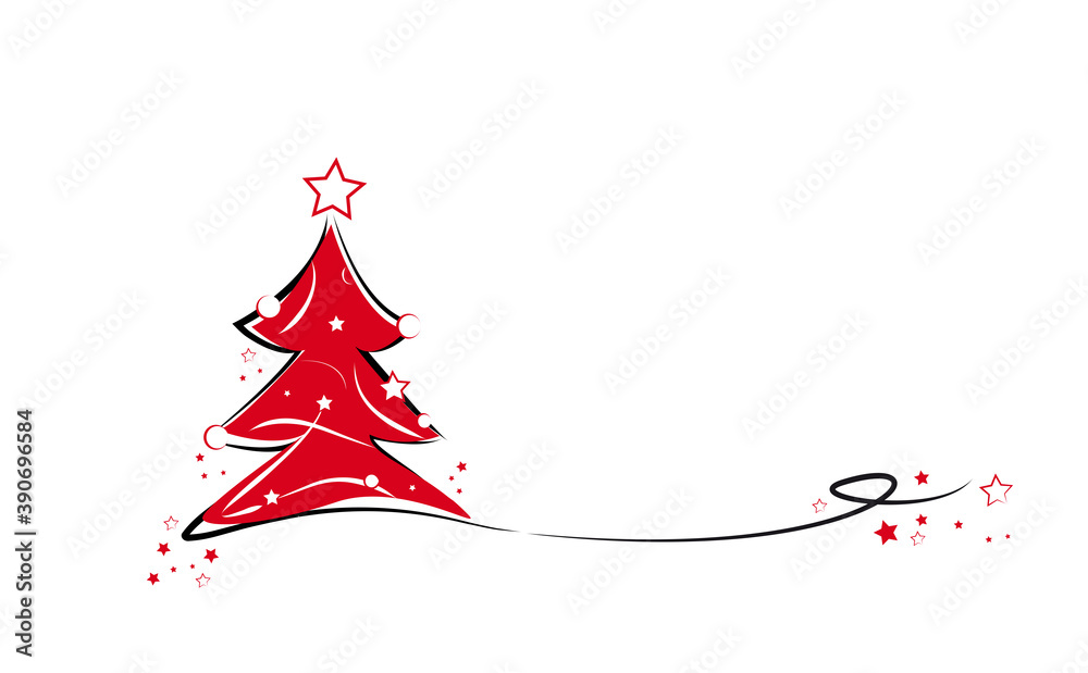 roter tannenbaum mit sternene und kugeln und schwarzer umrandung roter tannenbaum mit sternene und kugeln und schwarzer umrandung