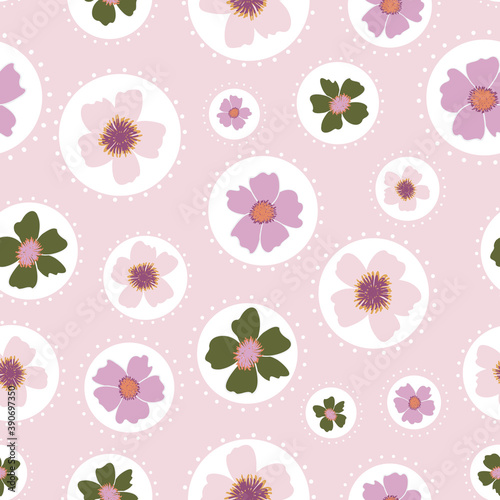 Vector vintage pink floral seamless repeating tossed pattern background. Perfect for fabric  wallpaper  scrapbooking projects.