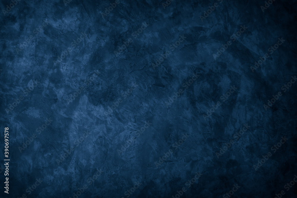 Obraz premium Beautiful Abstract Grunge Decorative Navy Blue Dark Stucco Wall Background. Art Rough Stylized Texture Banner With Space For Text