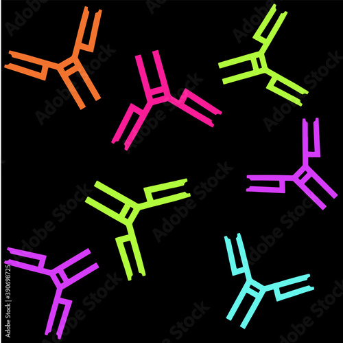 Antibody, immunoglobulin line icon, Human normal immunoglobuline. vector illustrationo a black background eps10 Isolated on white background.
