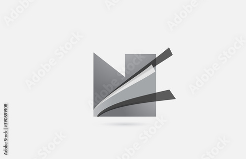 Free Download grey black N alphabet letter logo icon for company. Creative design for business and corporate - GFXLoad