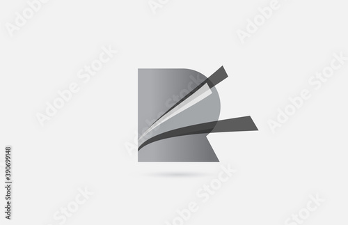 Free Download grey black R alphabet letter logo icon for company. Creative design for business and corporate - GFXLoad