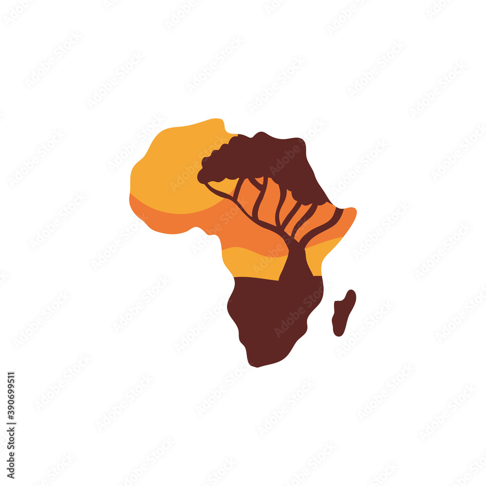 africa map logo design icon Stock Vector | Adobe Stock