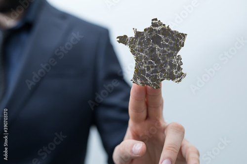 3d Digital France map count...