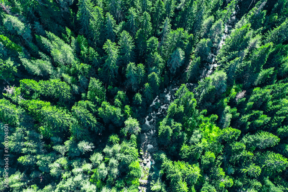 rapid creek, river water flow with rocks. Drone flight above the forest.
rapid creek, river water flow with rocks. Drone flight above the forest.