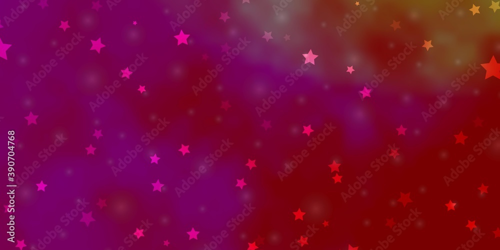 Light Pink, Yellow vector template with neon stars.