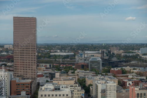Overlook of Portland downtown  Oregon
