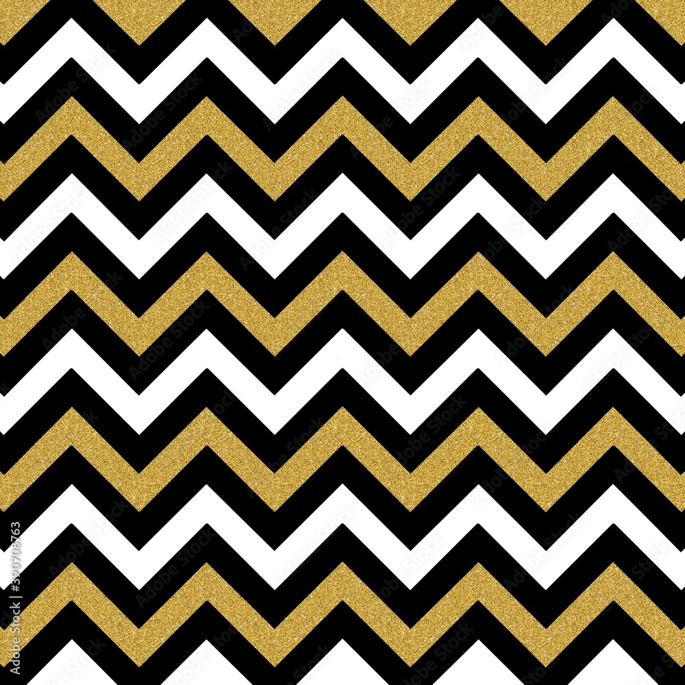 zig zag lines black white and gold