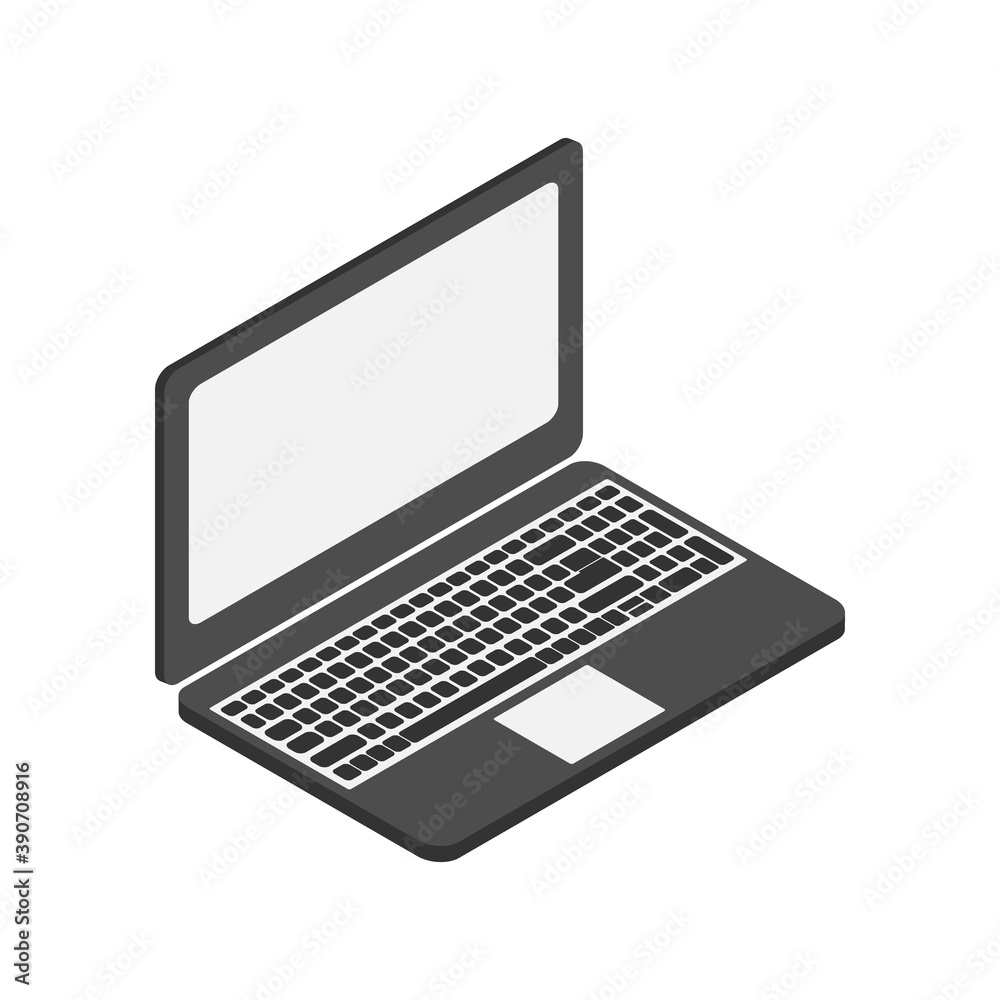 Isometric laptop icon.Isometric notebook vector illustration isolated on white background. Isometric laptop icon.Isometric notebook vector illustration isolated on white background.
