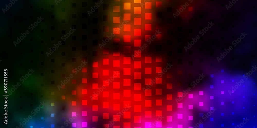 Dark Multicolor vector backdrop with rectangles.