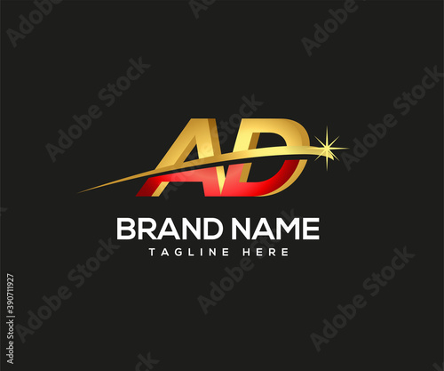 logo initial letter AD for company and business