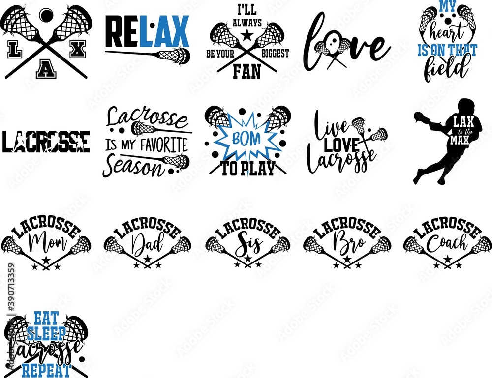 Collection of Lacrosse phrases, slogans or quotes Stock Vector | Adobe ...