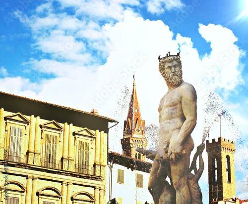 the famous statue of Neptune in Florence concept of travel and tourism photo