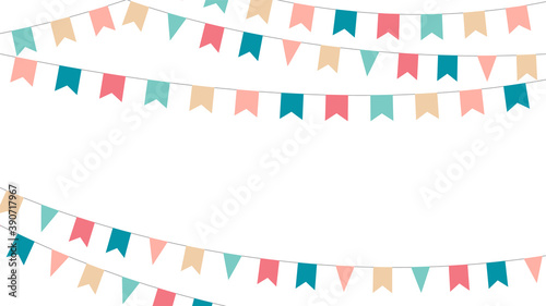 Flag Bunting garland color  holidays. Vector illustration.