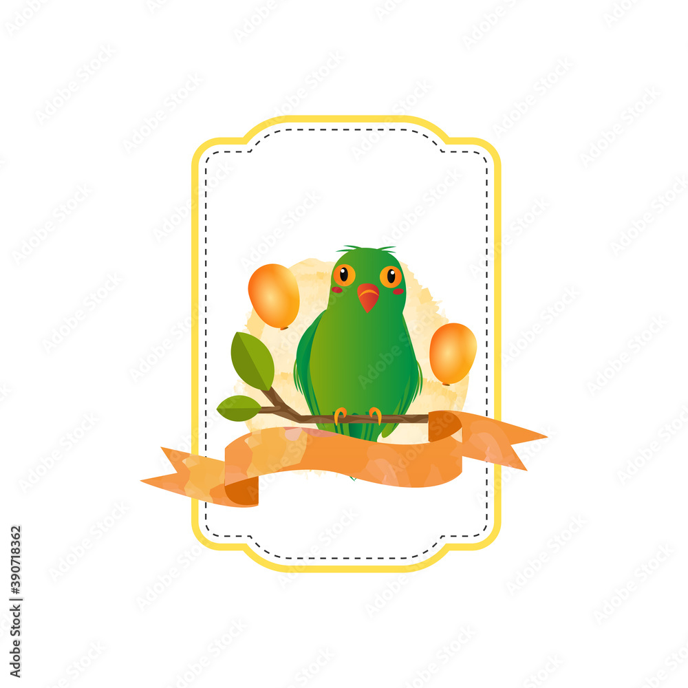 Obraz premium Animal love bird badge design template isolated on white background